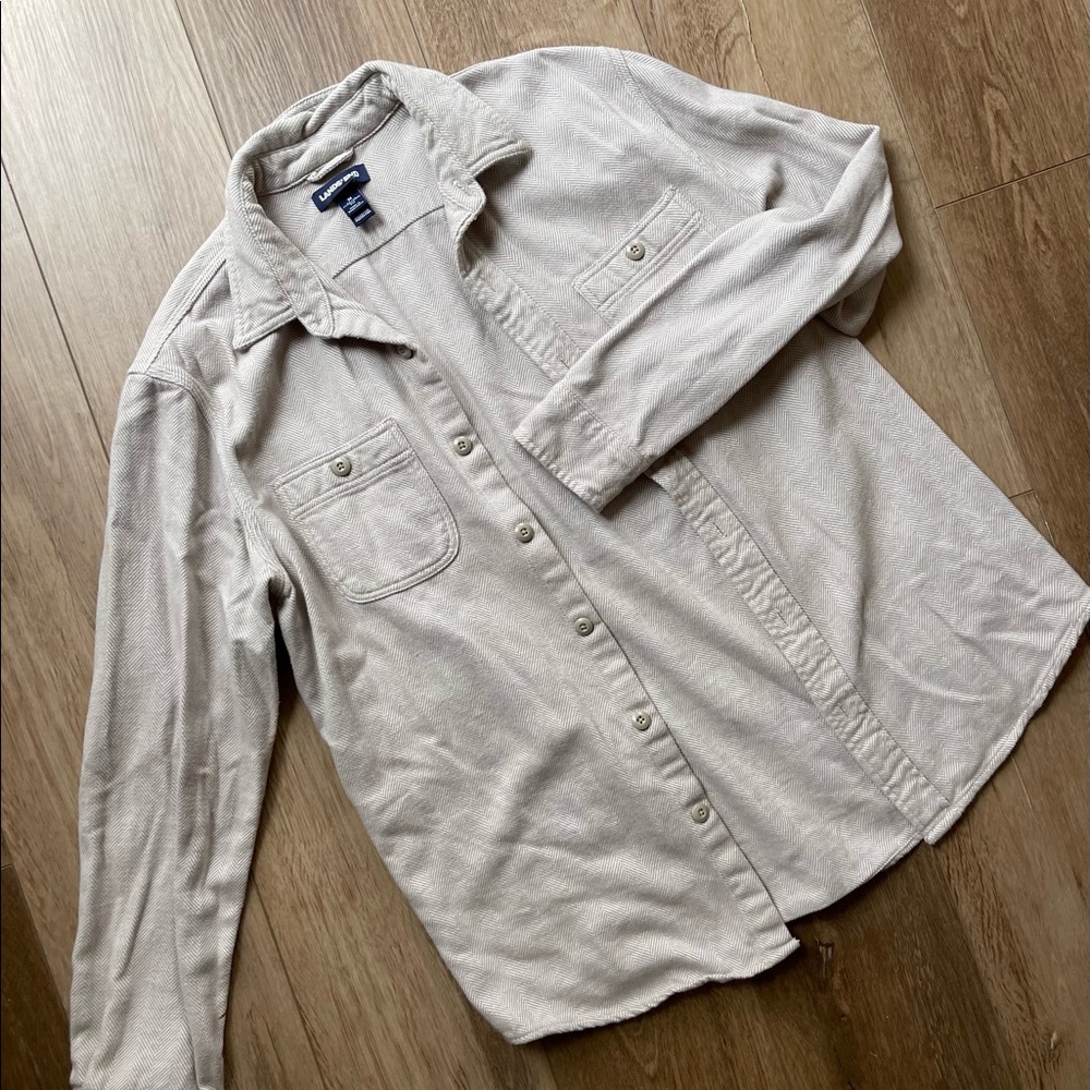 Beige Herringbone Shacket